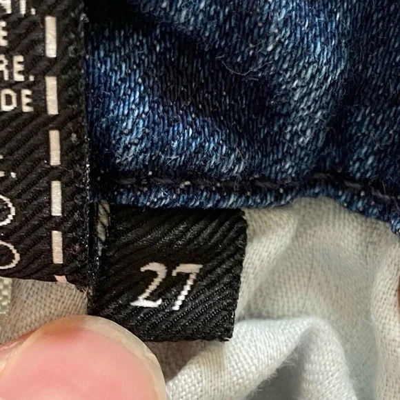 ⭐️ SOLD ⭐️ 7 For All Mankind Medium Blue The High Waist Ankle Skinny Distressed - Picture 6 of 7